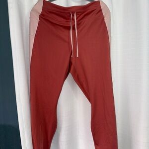 Coral and Cream Athletic Leggings